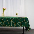 thumbnail image 4 of BalsaCircle 60" x 102" Hunter Green Gold Metallic Geometric Design Polyester Rectangle Tablecloth, 4 of 8