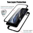 thumbnail image 2 of Dteck iPhone SE 2020 Case, Dual Layer Full Body Shockproof Protection Case Double Sides Tempered Glass Cover Flexible TPU Bumper For iPhone SE 2020 / iPhone 7 / iPhone 8, Black, 2 of 9