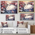 thumbnail image 4 of Designart "Majestic Swans At Horizon I" Animals Swans Floater Framed Canvas Prints, 4 of 5