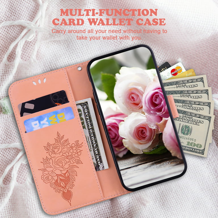 TECH CIRCLE iPhone 11 case, Embossed Wallet Card Cash Slots PU