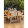 thumbnail image 2 of Outdoor Tablecloth with Umbrella Hole and Zipper, Thanksgiving Fall Rectangle Table Cloth 60x84 Inch Waterproof Tablecloth, Orange Turkey Pumpkin Maple Leaf Picnic Table Cover for Patio Camping, 2 of 7