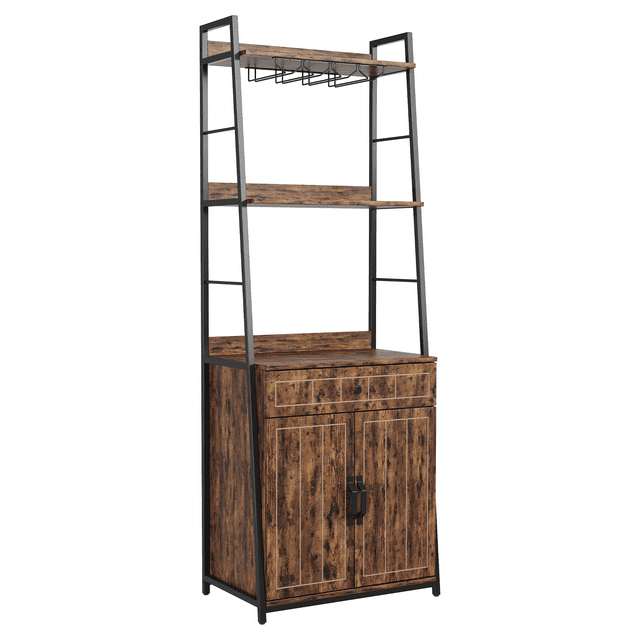 Bakers Rack with Drawer 70.8" Baker Rack with Cabinet Tall Bar Cabinet Industrial Kitchen Stand with Storage Large Microwave Storage Stand Freestanding Tall Bar Living Room