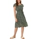 thumbnail image 2 of Vestido Midi de Invitada de Boda con Cuello Cuadrado y Mangas de Volante Floral para Mujeres INSPIRE CHIC Negro XS, 2 of 5