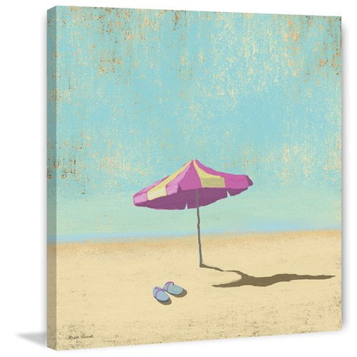 Marmont Hill "Pink Umbrella" by Rick Novak Painting Print on Wrapped Canvas