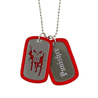 Dog Tag Marvel Comics Punisher Vigilante Red Skull Double Dog Tags Necklace Pendant vintage jewelry