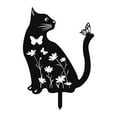 thumbnail image 1 of Estaca decorativa para jardín con forma de gato, adorno para césped, macetas, regalo, decoración de animales para exteriores Gire la cabeza 30x20 cm, 1 of 8