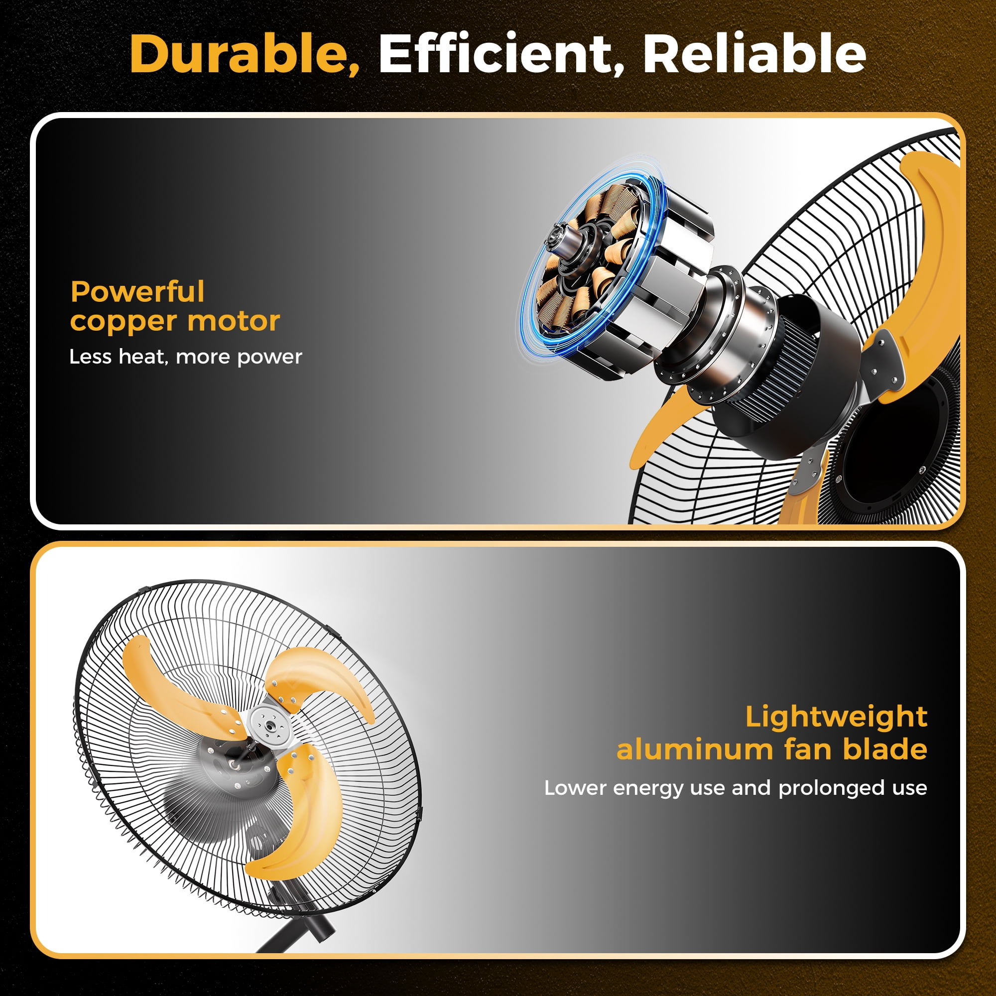 CAMMOO 2-Pack 18" Oscillating Wall Mount Fan with 600D Oxford Cover, 3-Speed High Velocity Industrial Commercial Outdoor Fan with 3.3ft Wired Remote, 6.6ft Power Cord for Greenhouse, Garage, Workshop