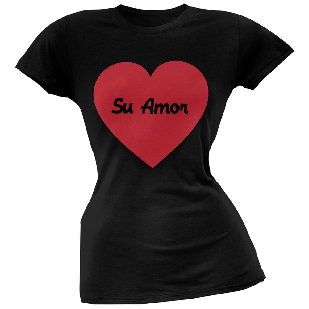 Valentine's Day Su Amor Heather Grey Soft Juniors T-Shirt 