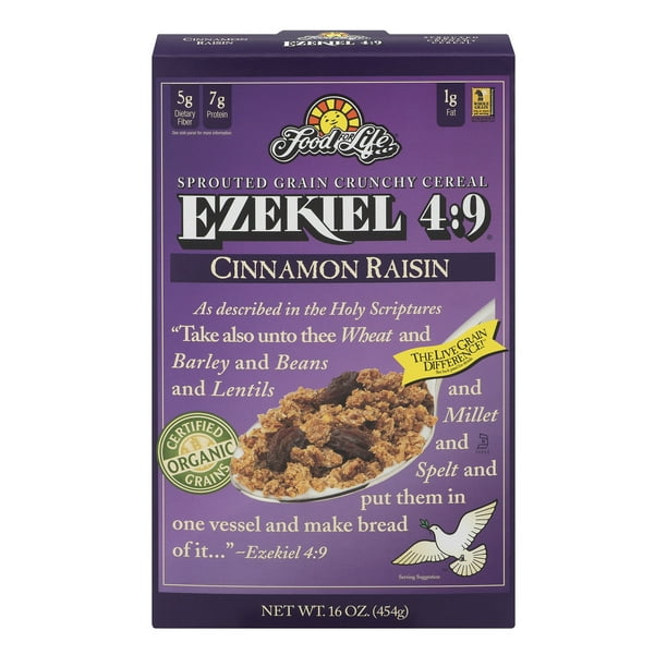 Food For Life Ezekiel 49 Sprouted Grain Crunchy Cereal Cinnamon Raisin, 16.0 OZ