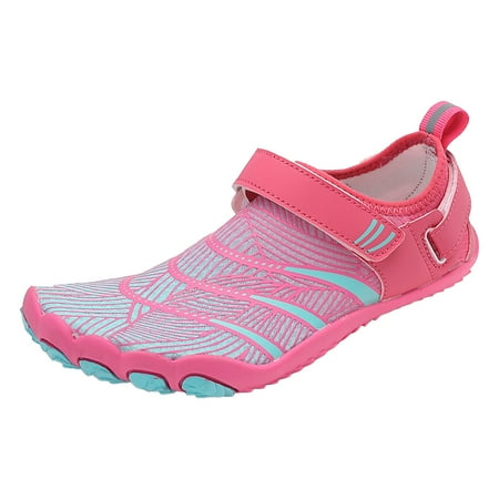 Fauean Womens Slip on Sneakers Breathable Swimming Beach Shoes Cute and Fashion Sneakers Hot Pink Size 38