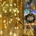 thumbnail image 1 of Snowflake String Lights, 10M 80 LED Christmas Fairy Lights, for Xmas Tree Home Garden Bedroom Indoor&Outdoor Decoration, Party Lights, Warm White, 1 of 7