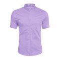 thumbnail image 3 of COOFANDY Men's Short Sleeve Button Down Shirt Muscle Fit Mandarin Collar Shirts Business Casual Outfits, 3 of 6