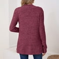 thumbnail image 6 of Women's Solid Color Long Sleeve Length Cardigan Sweater Coat Top with Pockets for Spring and Fall Seasons, Casual Layering for Daily Use,Wine,2XL, 6 of 8