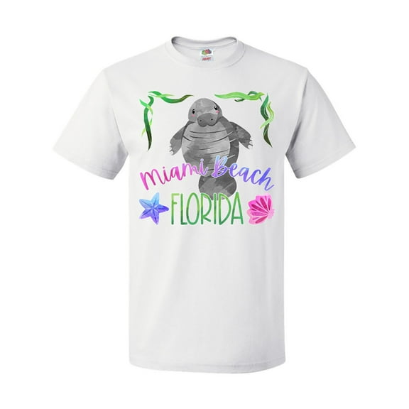 Inktastic Miami Beach Florida Cute Swimming Manatee T-Shirt