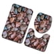 thumbnail image 3 of Juego de alfombras de baño con estampado de piedra 3D, alfombrillas de baño antideslizantes, alfombrillas decorativas para asiento de inodoro, alfombra 3 piezas seitruly JJ25267-05, 3 of 5