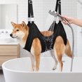 thumbnail image 5 of Cat Grooming Sling Hanging Restraint Bag Breathable Hands Free Suspended Support for Cats Small Dogs Bathing Nail Trimming Ear Cleaning Scratch Proof(Black-M), 5 of 6