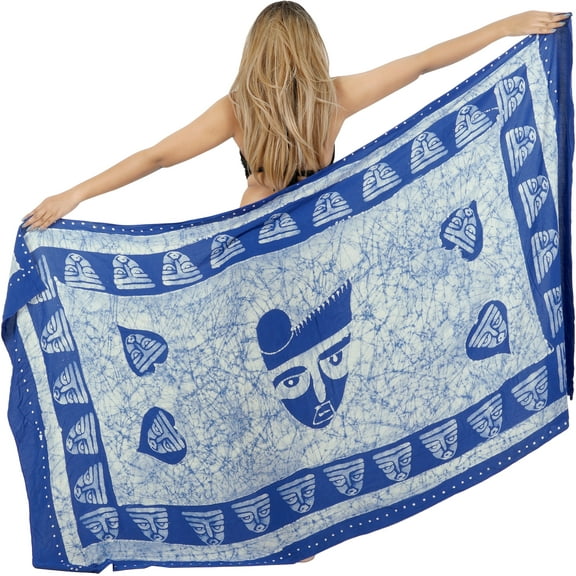 HAPPY BAY Women's Beach Wrap Bikini Wraps Swimwear Cover up Skirt Bathing suit Swimsuit Sarong Coverups for Women One Size Blue_P363