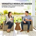 thumbnail image 4 of Outsunny Wicker Outdoor Sofa Patio Loveseat with Side Trays, Light Grey, 4 of 10