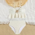 thumbnail image 4 of Fesfesfes Girls Two Piece Swimsuit with Ruffles Comfortable Quick Dry Swimwear for Kids Beach Pool Play UV Protection Active Wear Youth Modest Swim Outfit(White,6 Years), 4 of 7
