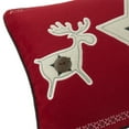 thumbnail image 6 of JWH Christmas Reindeer Pillow Covers with Wooden Button Decorative Holiday Wool Pillow Cases for Room Decoration 14x20inch in Red Beige, 6 of 8
