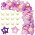 thumbnail image 2 of 129 Uds. Conjunto de decoración de fiesta de globos de mariposa, decoraciones de globos de confeti y pancarta de fondo para decoración de fiesta, 2 of 5