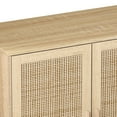 thumbnail image 5 of 4-Door Sideboard Buffet Cabinet, 62.20" Rattan Storage Cabinet with Adjustable Shelf, Boho Entryway Console Table, Coffee Bar Station for Dinning Room, Living Room, Kitchen, Natural, 5 of 9