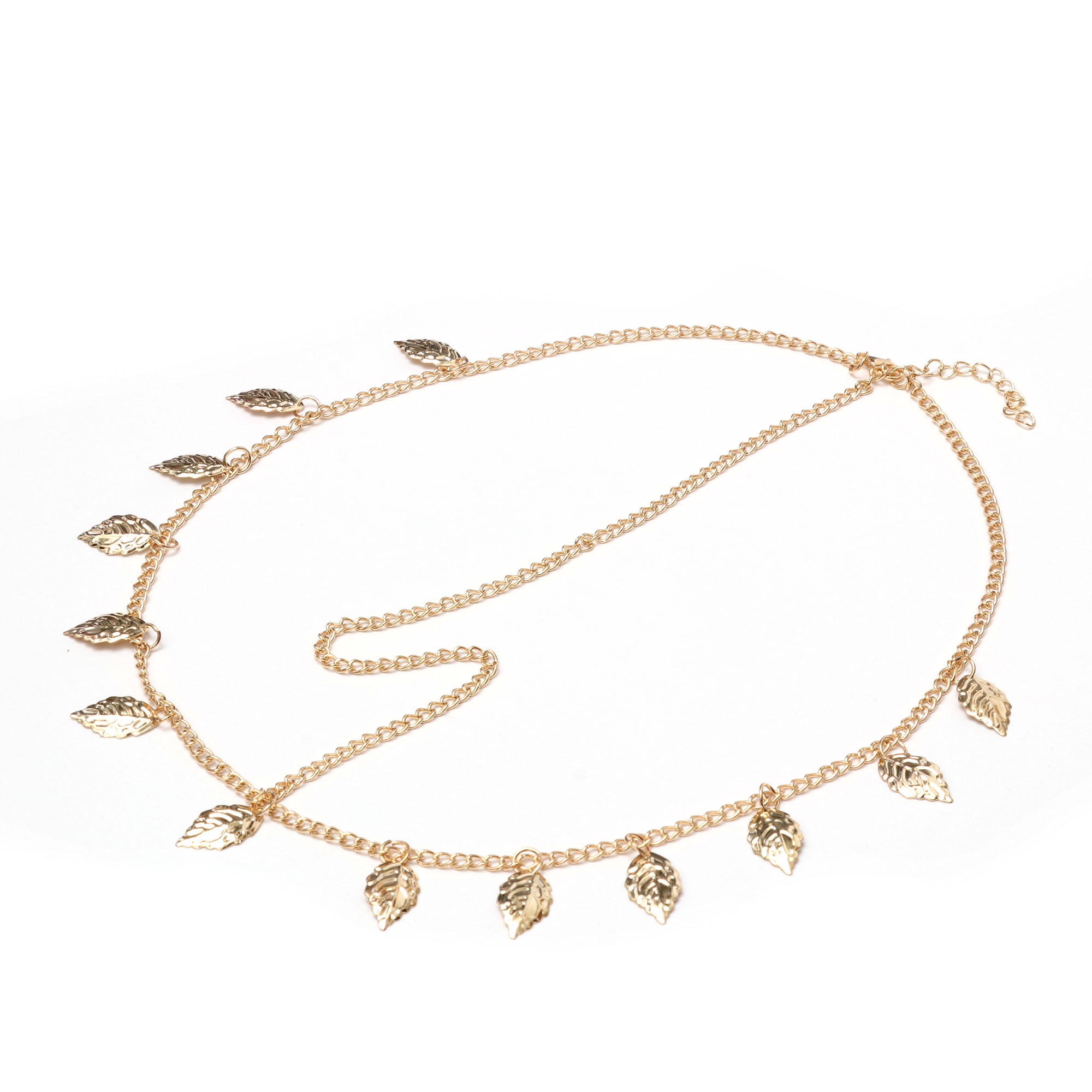 Unique Bargains Headpiece Vintage Sequins Head Chain Gold Tone 1 Pc