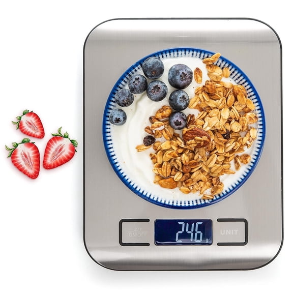 Moss and Stone Digital Kitchen Scale Food Multifunction Accuracy Digital Scale LCD Display 11 Lb 5 Kg, Food Scales Digital Weight Grams and Oz, Baking Scale, Stainless Steel Small Food Scale