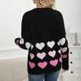 thumbnail image 5 of VEKDONE Women's Heart Print Sweaters Long Sleeve Loose Fit Crewneck Knit Pullover Tops Comfy Sweater, 5 of 9
