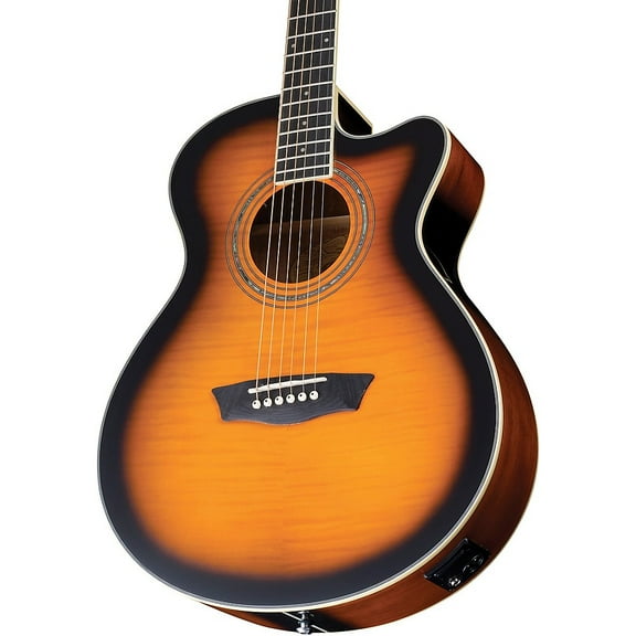 Washburn EA15 Festival Series Mini Jumbo Acoustic Electric Guitar. Tobacco Burst