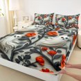 thumbnail image 3 of Manfei Cartoon Cute Ghost Fitted Sheet Queen,Gothic Halloween Bedding,3-Piece,1 Fitted Sheet and 2 Pillowcases, 3 of 6