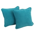 thumbnail image 1 of 18-inch Double-corded Solid Microsuede Square Throw Pillows with Inserts (Set of 2) - Aqua Blue, 1 of 2