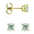 thumbnail image 4 of JewelStop 14K Yellow Gold Round Diamond Stud Earrings J-K Color, I1-I2 Clarity, 4 of 7
