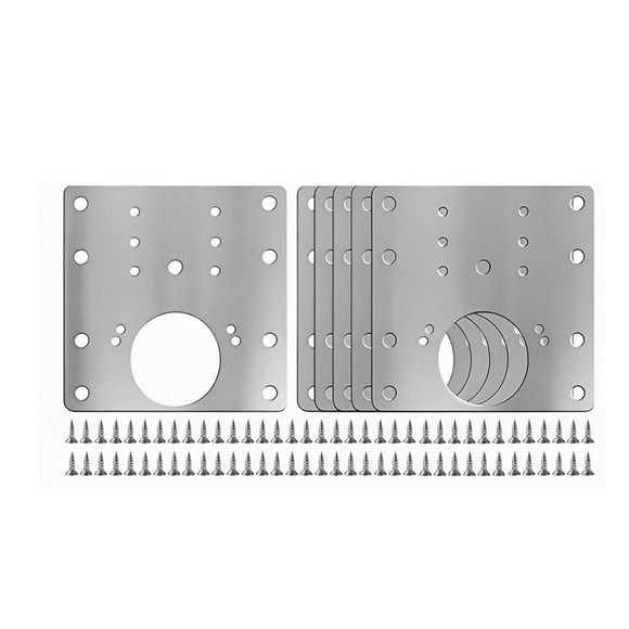 6 piezas de reemplazo de placa de reparación de bisagra de gabinete, bisagra de bisagra de acero inoxidable sujetador de bisagra de acero -kit de acce