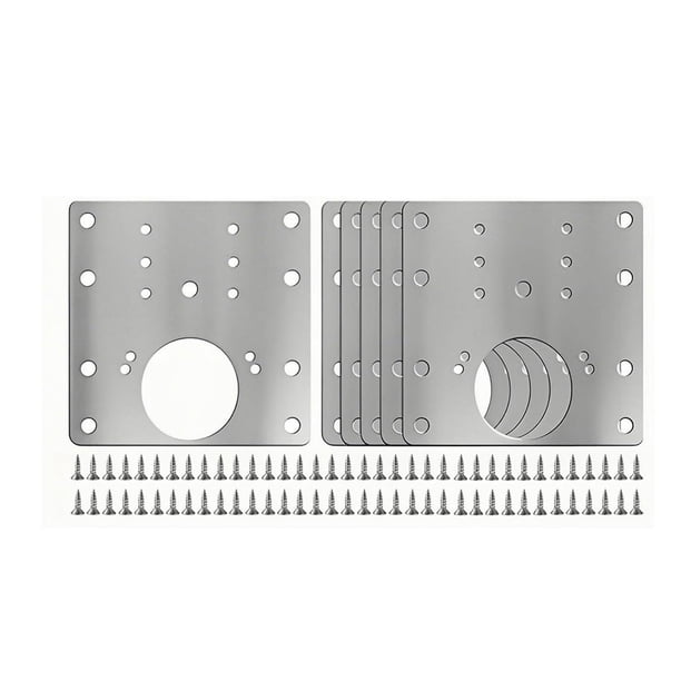 Reemplazo de placa de reparación de bisagra de gabinete de 6 piezas, kit de soporte de placa de fijación de bisagra de acero inoxidable con agujeros