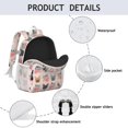 thumbnail image 4 of Pink French Bulldog Flowers Florals Backpack for School,Cute School Bag,Schoolbag with Adjustable Shoulder Straps & Padded Back,15"x11.42"x5.5", 4 of 6