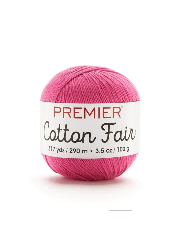 Premier Yarns Light Acrylic Cotton Blend Bright Pink Yarn, 317 yd