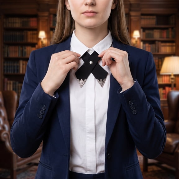 FOMIYES 2Pcs Versatile Black Cross Bowtie Fabric Adjustable Pre Tied Neck Tie for Uniform and Decor