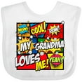 thumbnail image 3 of Inktastic My Grandma Loves Me Boys or Girls Baby Bib, 3 of 4
