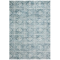 SAFAVIEH Martha Stewart Isabella Diamond Area Rug, Denim Blue/Ivory, 5'3" x 7'7"