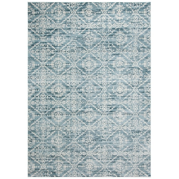 SAFAVIEH Martha Stewart Isabella Diamond Area Rug, Denim Blue/Ivory, 5'3" x 7'7"