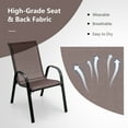 thumbnail image 5 of Costway Set of 4 Patio Dining Chairs Stackable Armrest Space Saving Garden Brown, 5 of 9