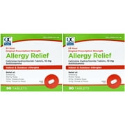 Quality Choice 24 Hour Allergy Relief Cetirizine Hydrochloride Tablets, 10 mg Antihistamine 90 Tablets Pack of 2