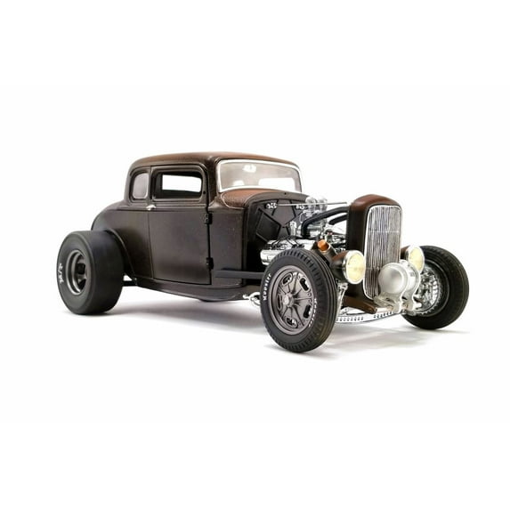 1932 Ford Pork Chop's Rat Rod "190 Proof" Five Window, Brown - Acme A1805017 - 1/18 scale Diecast Model Toy Car