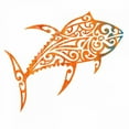 thumbnail image 2 of Hogan, Melody 26x26 White Modern Wood Framed Museum Art Print Titled - Tribal Koi 2, 2 of 4