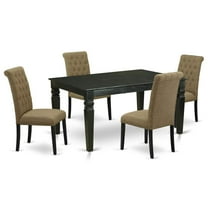 East West Furniture Dining Room Set Black, WEBR5-BLK-17