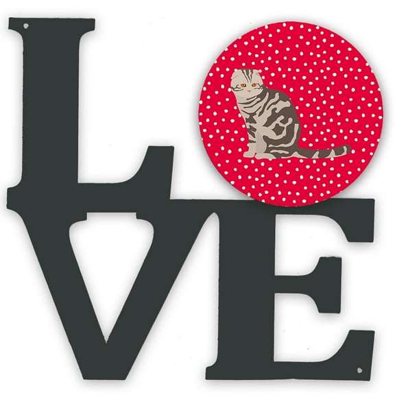 Foldex Exotic Fold Cat Love Metal Wall Artwork LOVE