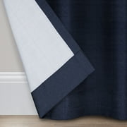 Eclipse Samara Solid Blackout Curtains, Single Curtain Panel, 84 Inch Long Blackout Curtains, 42 W x 84 L, Indigo
