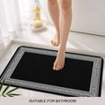 thumbnail image 3 of Black Geometric Door Mat&nbsp;Indoor Outdoor Entrance, Non Slip Rug for Kitchen Bathroom Entryway Rug, Country Farm Traditional Chinese Tile Washable Doormat Floor Mat 24x36 Inch, 3 of 8