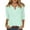 119# Light Blue, variant on DENGDENG Womens 3/4 Sleeve Tops Plus Size 3X Cotton Henley Neck Summer T-Shirts Elbow Sleeve Button Down Casual Tunic Tops Petite Three Quarter Length Shirts Business {Blouses} Pink XL